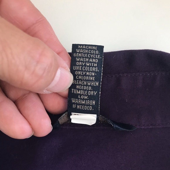 BANANA REPUBLIC Fitted Stretch Button Down, Purple Shirt, 3/4 Length Sleeves, LP - Picture 10 of 15